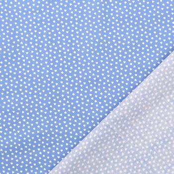 Preview: Baumwoll Druck kleine Herzen Weiß auf Jeans